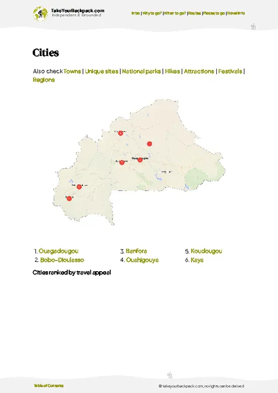 example page 6 from our offline Travel Guide for Burkina Faso
